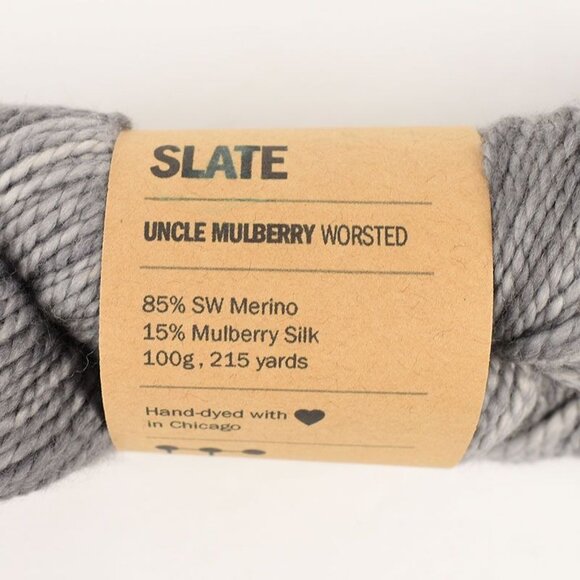 KRAEO Uncle Mulberry Worsted Yarn SW Merino Mulberry Silk 100g 215 Yds Slate - Picture 3 of 4